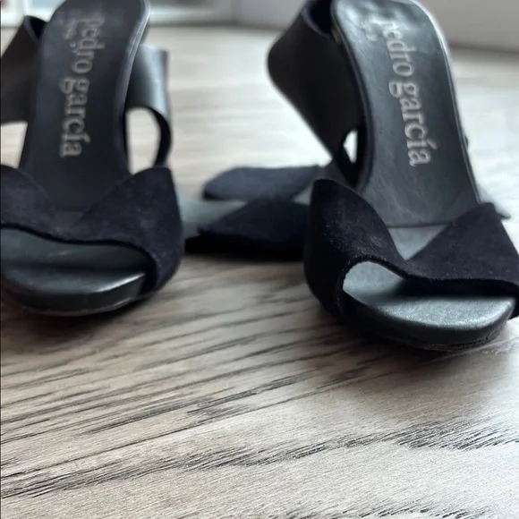 Pedro Garcia Black Sandals with Chunky Heel and Crisscross Straps - Picture 14 of 16